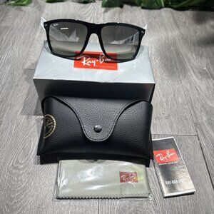 NEW Ray Ban Boyfriend Two 60mm RB4547 601/32 60-18 polished black grey gradient